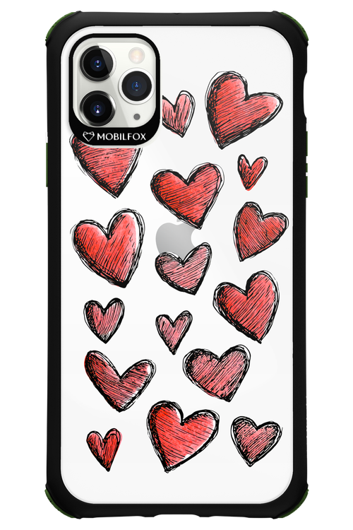 Red Love Transparent - Apple iPhone 11 Pro Max