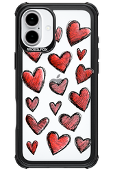 Red Love Transparent - Apple iPhone 16 Plus