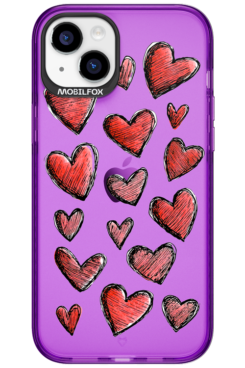 Red Love Transparent - Apple iPhone 15 Plus