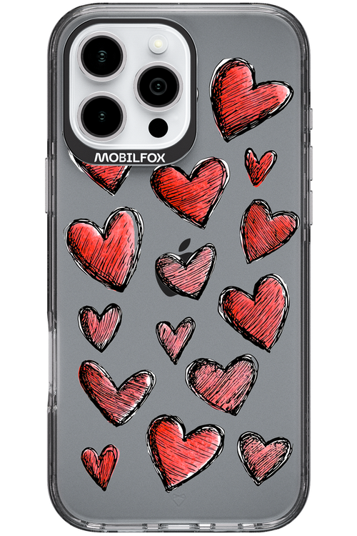 Red Love Transparent - Apple iPhone 16 Pro Max