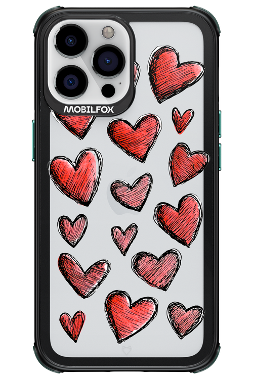 Red Love Transparent - Apple iPhone 13 Pro Max