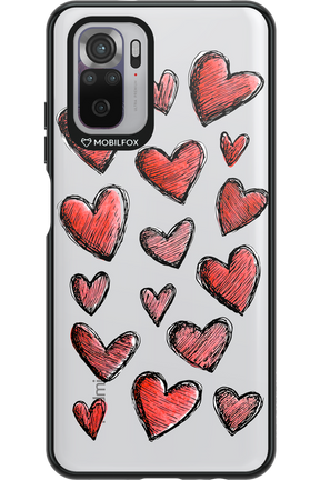 Red Love Transparent - Xiaomi Redmi Note 10