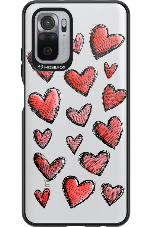 Red Love Transparent - Xiaomi Redmi Note 10