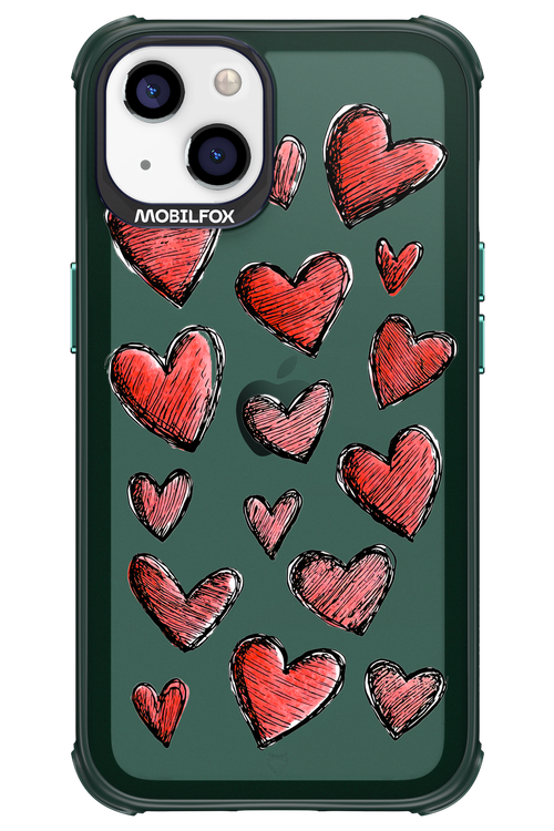Red Love Transparent - Apple iPhone 13