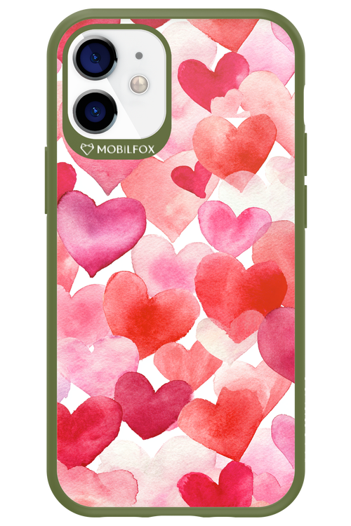 Water Painted Heart - Apple iPhone 12 Mini