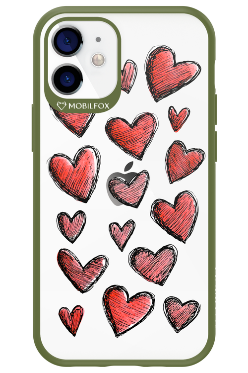 Red Love Transparent - Apple iPhone 12 Mini