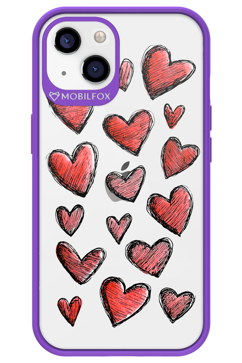 Red Love Transparent - Apple iPhone 13