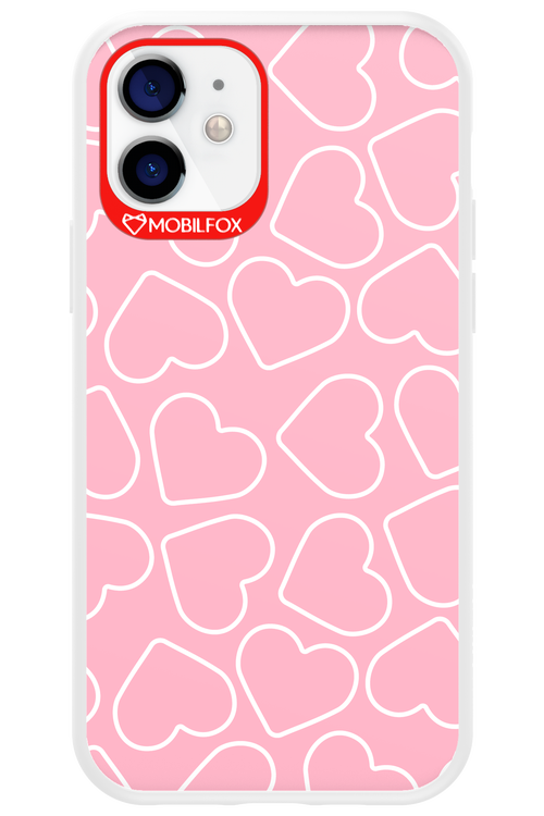 Line Heart Pink - Apple iPhone 12