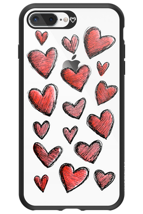 Red Love Transparent - Apple iPhone 8 Plus