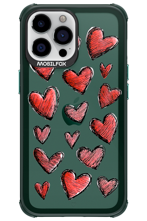 Red Love Transparent - Apple iPhone 13 Pro Max