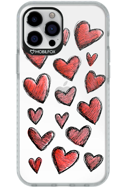 Red Love Transparent - Apple iPhone 12 Pro Max