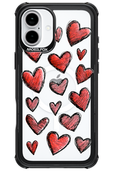 Red Love Transparent - Apple iPhone 16 Plus