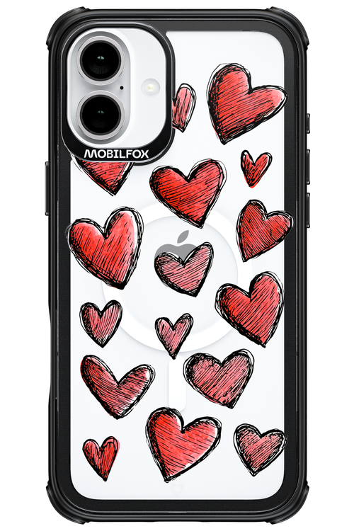 Red Love Transparent - Apple iPhone 16 Plus