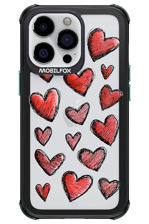 Red Love Transparent - Apple iPhone 13 Pro