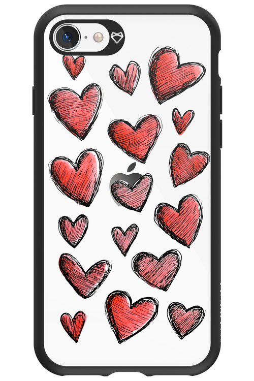 Red Love Transparent - Apple iPhone SE 2022