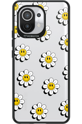 Smiley Flowers Transparent - Xiaomi Mi 11 5G