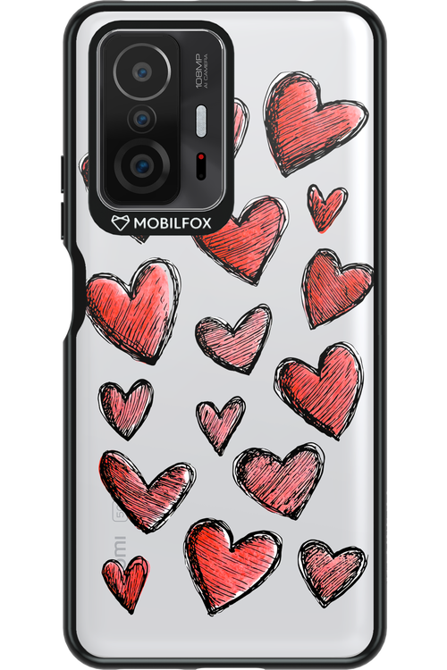 Red Love Transparent - Xiaomi Mi 11T Pro