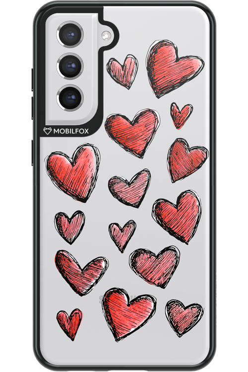 Red Love Transparent - Samsung Galaxy S21 FE