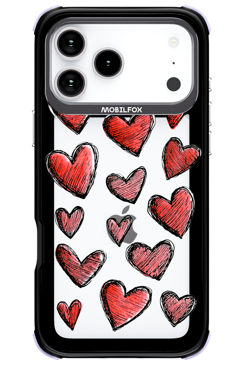 Red Love Transparent - Apple iPhone 17 Pro Max