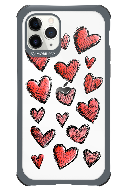 Red Love Transparent - Apple iPhone 11 Pro