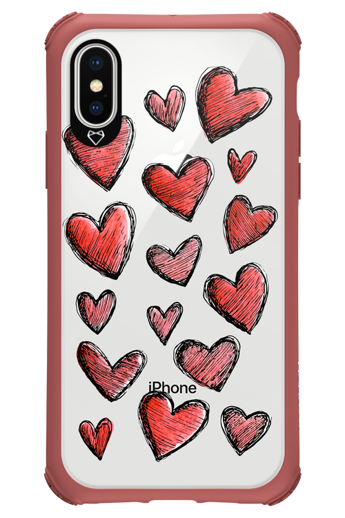 Red Love Transparent - Apple iPhone X