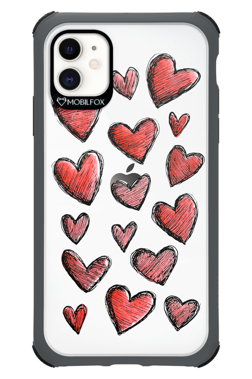 Red Love Transparent - Apple iPhone 11