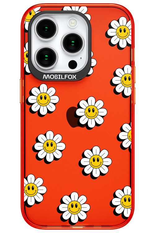 Smiley Flowers Transparent - Apple iPhone 15 Pro