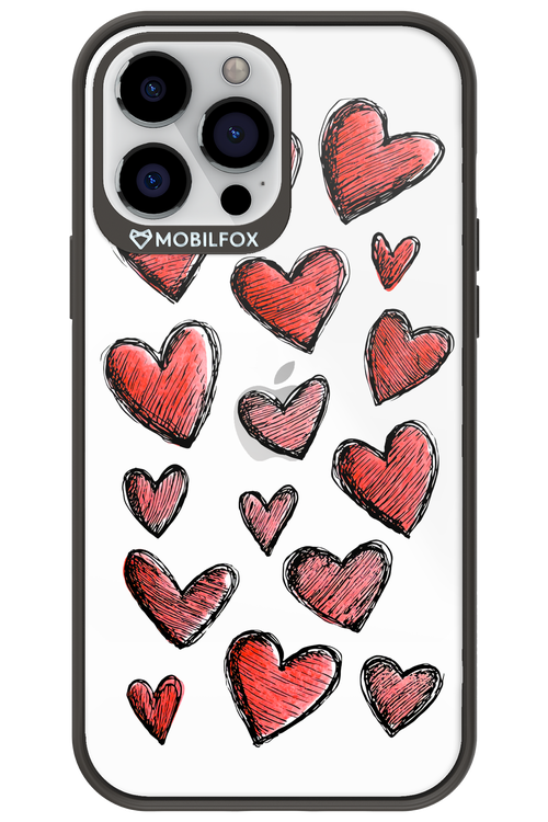 Red Love Transparent - Apple iPhone 13 Pro Max