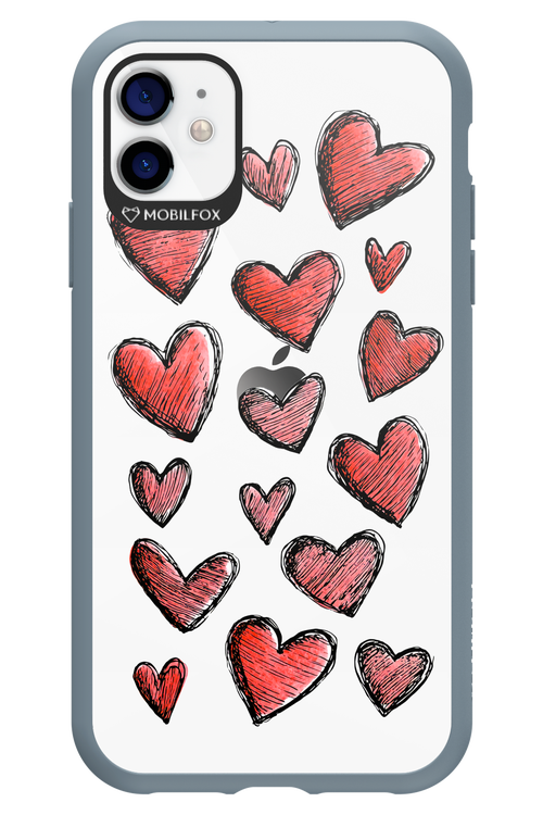 Red Love Transparent - Apple iPhone 11