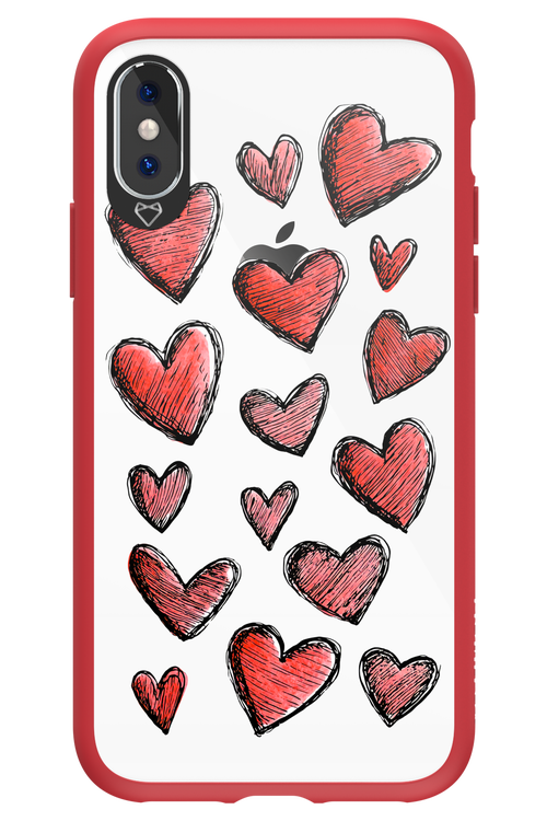 Red Love Transparent - Apple iPhone XS