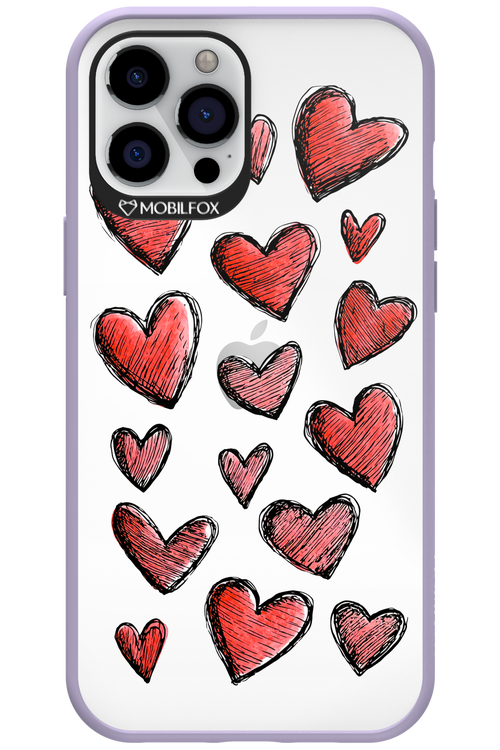 Red Love Transparent - Apple iPhone 12 Pro Max