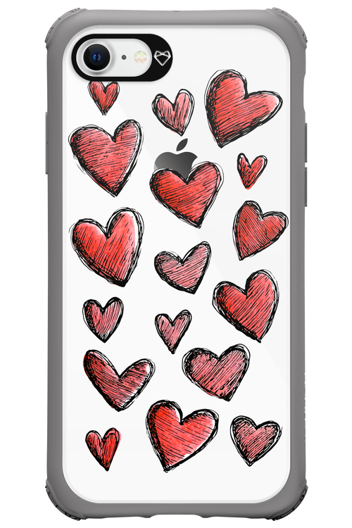 Red Love Transparent - Apple iPhone 8