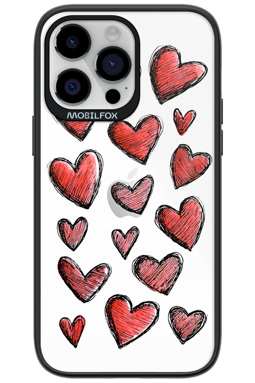 Red Love Transparent - Apple iPhone 14 Pro Max