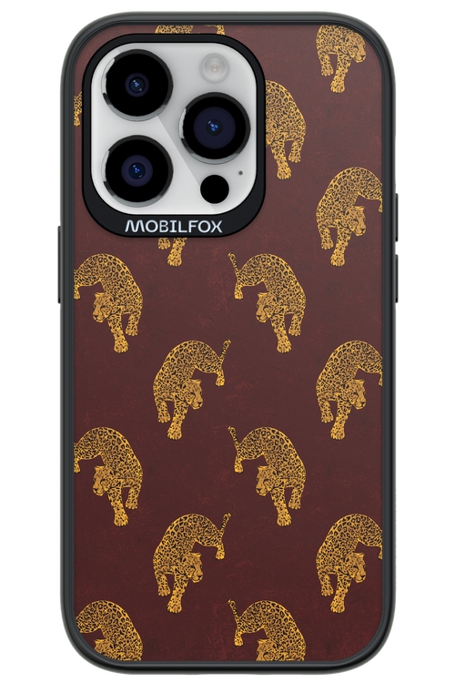 Burgundy Leopard Pattern - Apple iPhone 14 Pro
