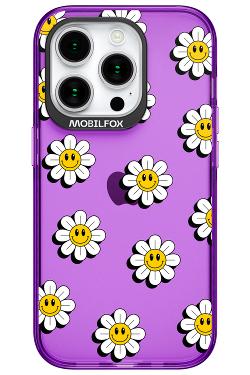 Smiley Flowers Transparent - Apple iPhone 15 Pro