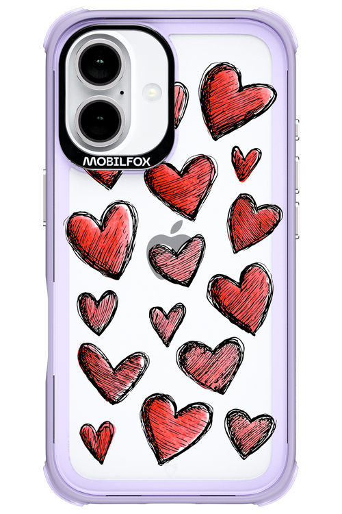 Red Love Transparent - Apple iPhone 16