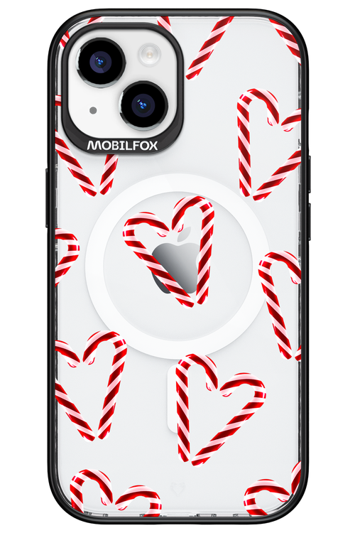 Candy Cane Hearts - Apple iPhone 15