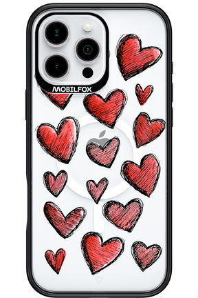 Red Love Transparent - Apple iPhone 16 Pro Max