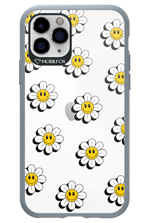 Smiley Flowers Transparent - Apple iPhone 11 Pro