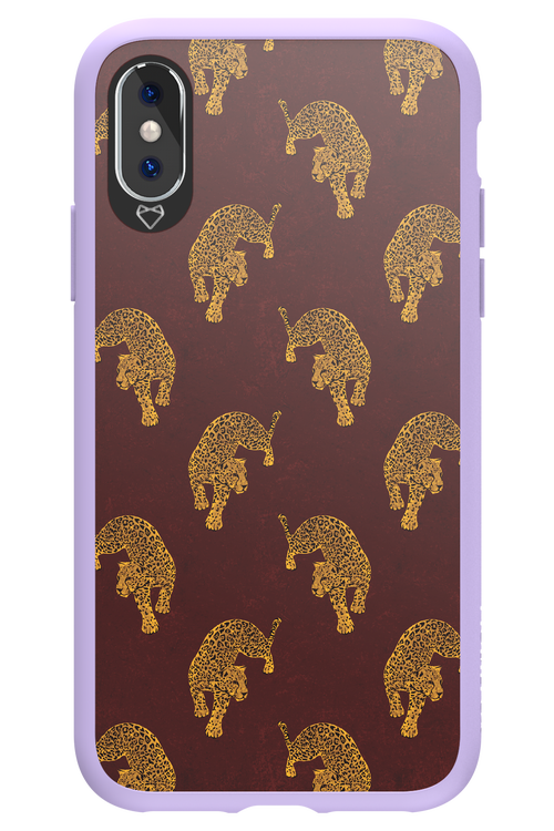 Burgundy Leopard Pattern - Apple iPhone XS