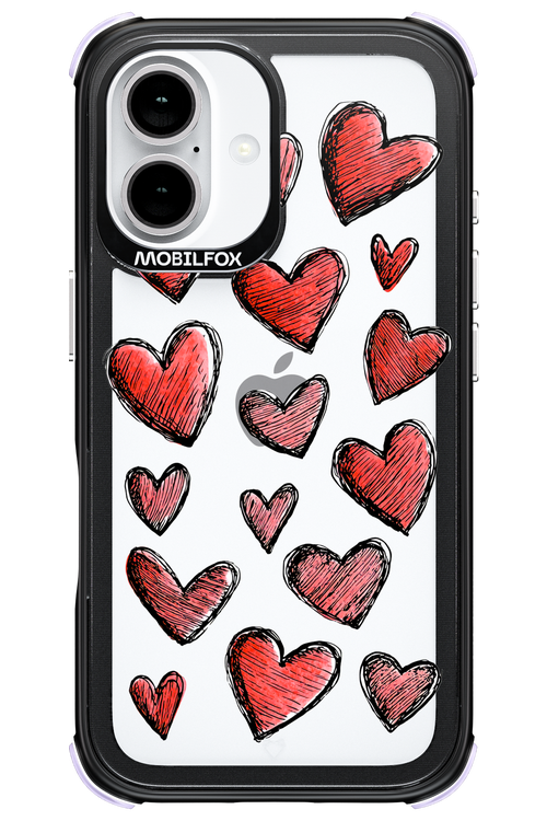 Red Love Transparent - Apple iPhone 16