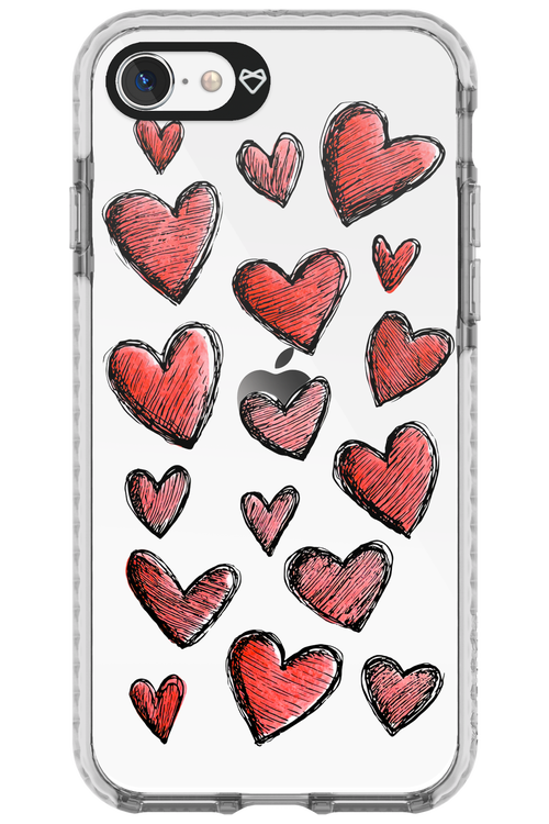 Red Love Transparent - Apple iPhone SE 2022