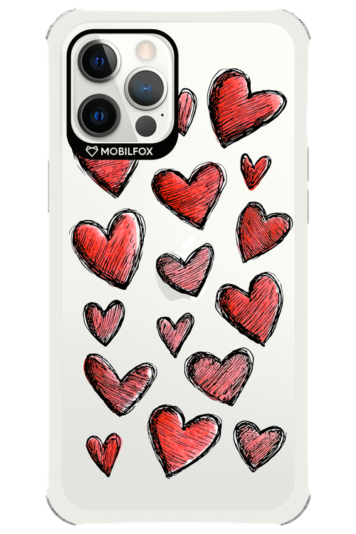 Red Love Transparent - Apple iPhone 12 Pro Max