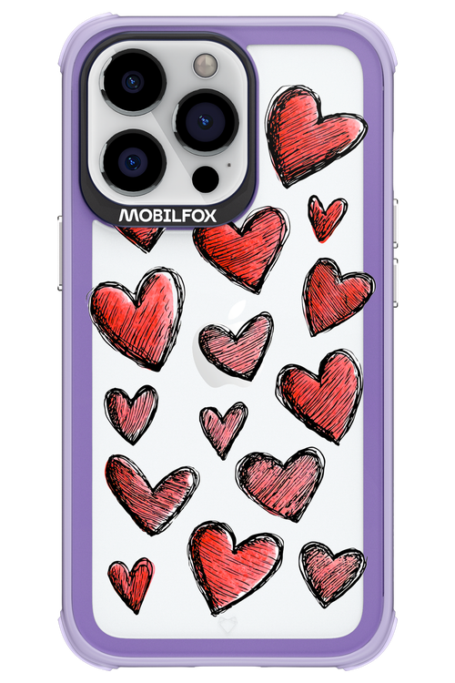 Red Love Transparent - Apple iPhone 13 Pro