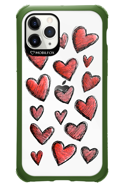 Red Love Transparent - Apple iPhone 11 Pro