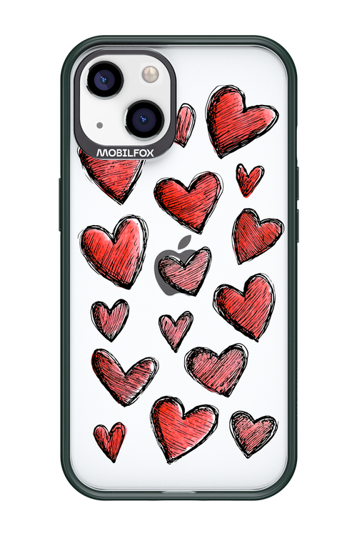 Red Love Transparent - Apple iPhone 13