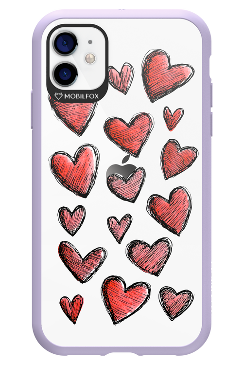 Red Love Transparent - Apple iPhone 11