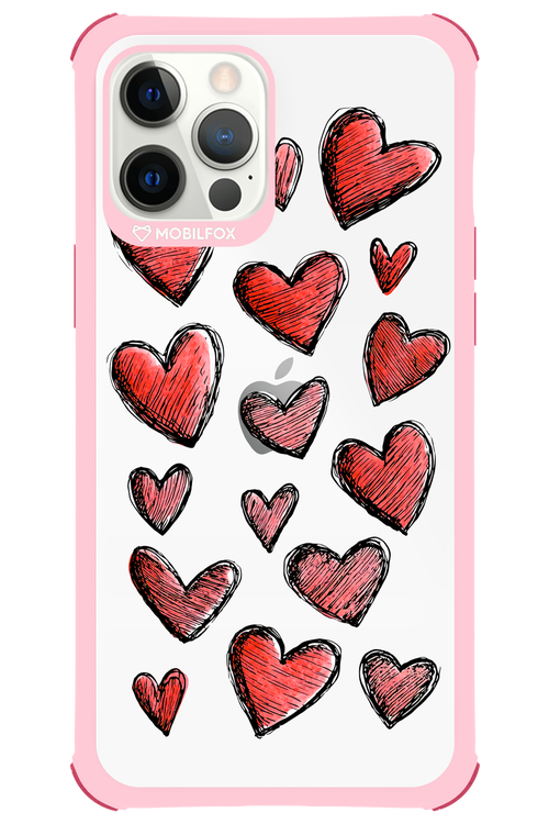 Red Love Transparent - Apple iPhone 12 Pro Max