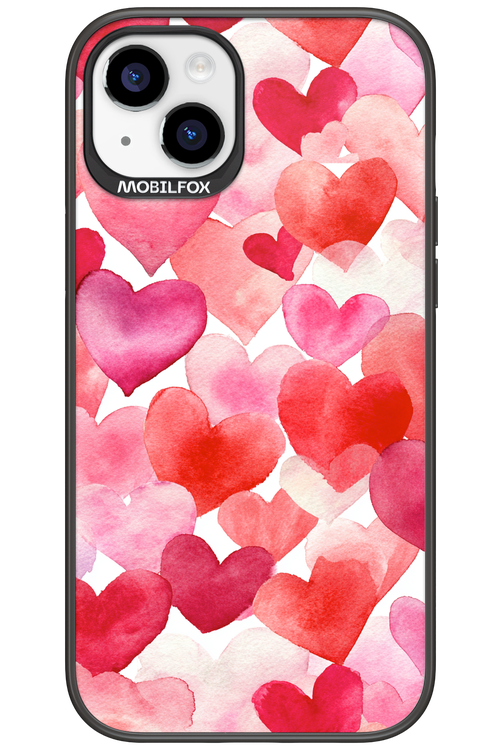 Water Painted Heart - Apple iPhone 15 Plus