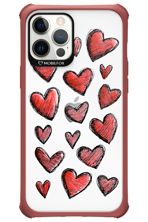 Red Love Transparent - Apple iPhone 12 Pro Max